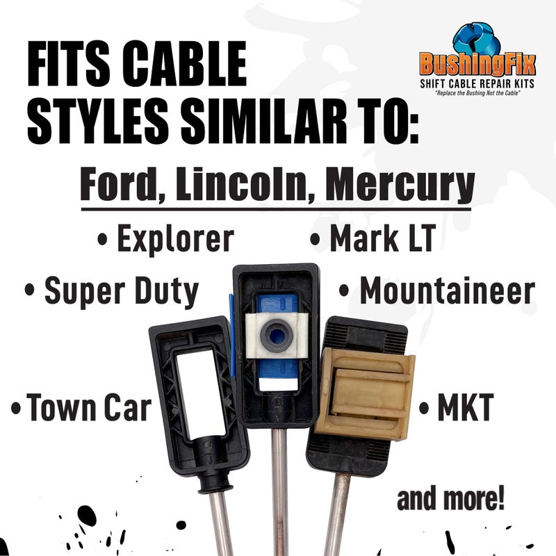 BushingFix.com BushingFix F2Kit Automatic Transmission Shifter Cable Replacement Bushing, Transmission Shift Cable Kit Fits Ford, Lincoln Models, Transmission Cable Bushing, Easy Repair - Image 5